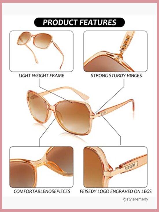 Polarized Square Frame Sunglasses with UV400 Protection